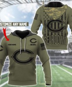 Chicago Bears Bear Down US Camouflage 3D Hoodie