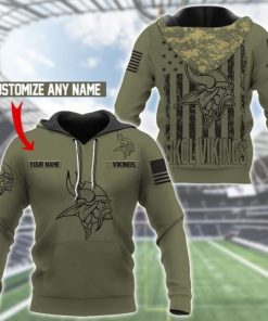 Minnesota Vikings Skol Vikings US Army Pattern AOP Hoodie