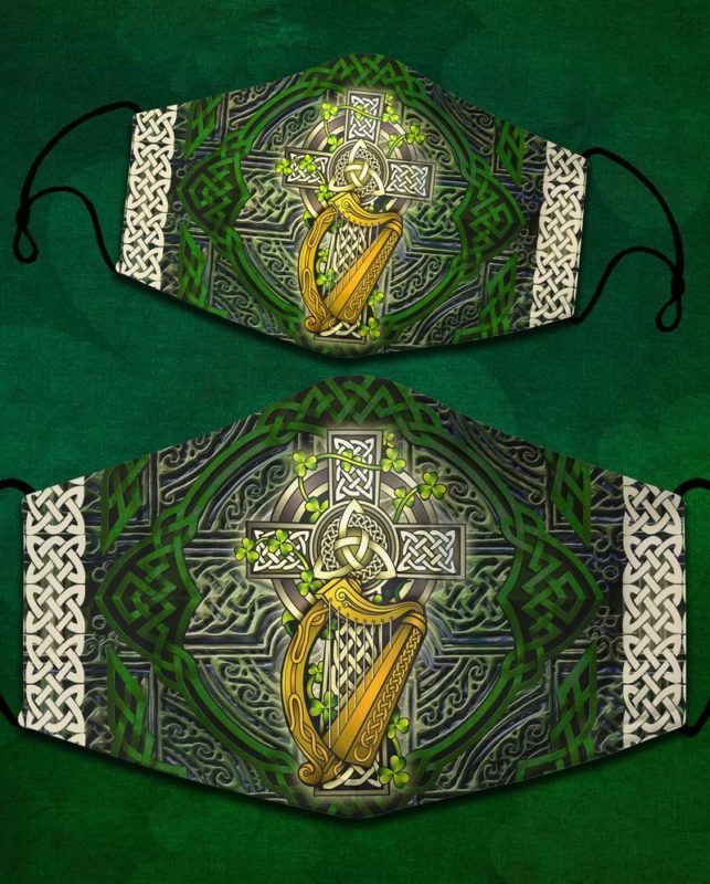 St Patricks The Celtic Cross Light Or Energy Face Mask with PM2.5 Filter