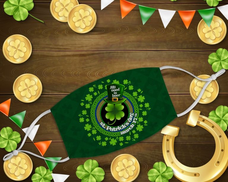 All I Need Is Beer St Patrick’s Day March 17th Face Mask With Pm2.5 Filter