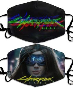 Cyberpunk 2077 Girl Face Mask With PM2.5 Filter