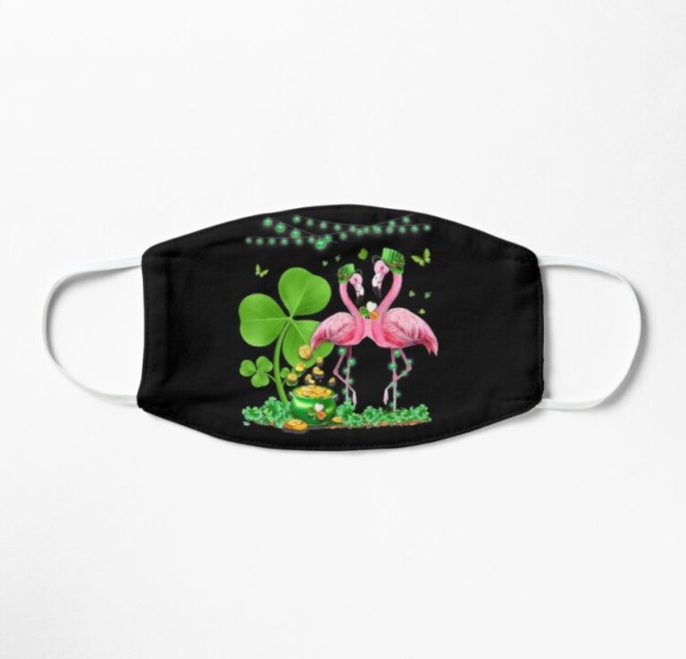 Flamingo St Patricks Day Shamrock Face Mask With Pm2.5 Filter