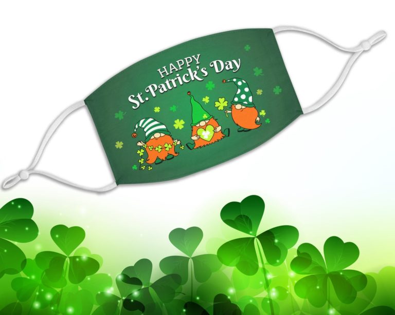 Gnomes Happy St Patrick’s Day Face Mask With Pm2.5 Filter