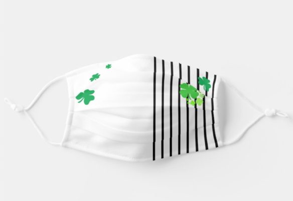 Green Clover Leaves Clovers Lucky Charm Symbols Face Mask With Pm2.5 Filter