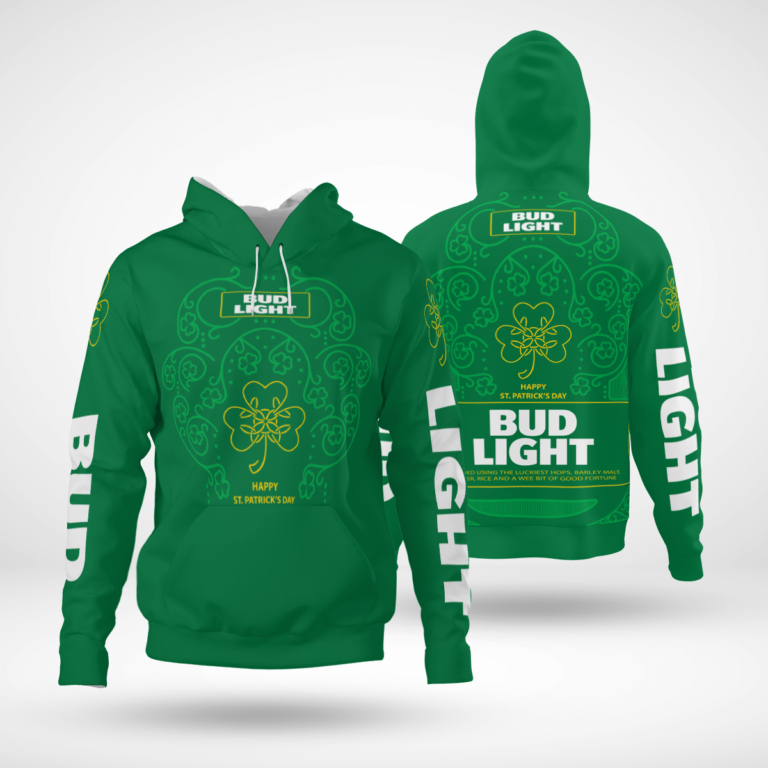 Happy St Patricks Day Bud Light 3d Hoodie