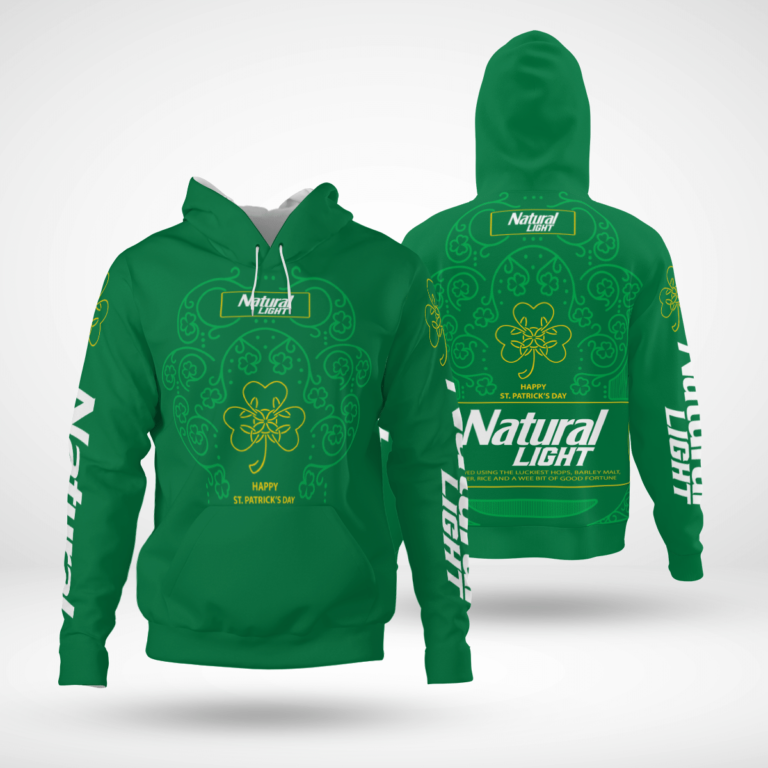Happy St Patricks Day Natural Light Beer Hoodie