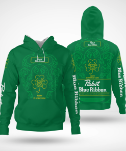 Happy St Happy St Patricks Day Pabst Blue Ribbon Beer Hoodie