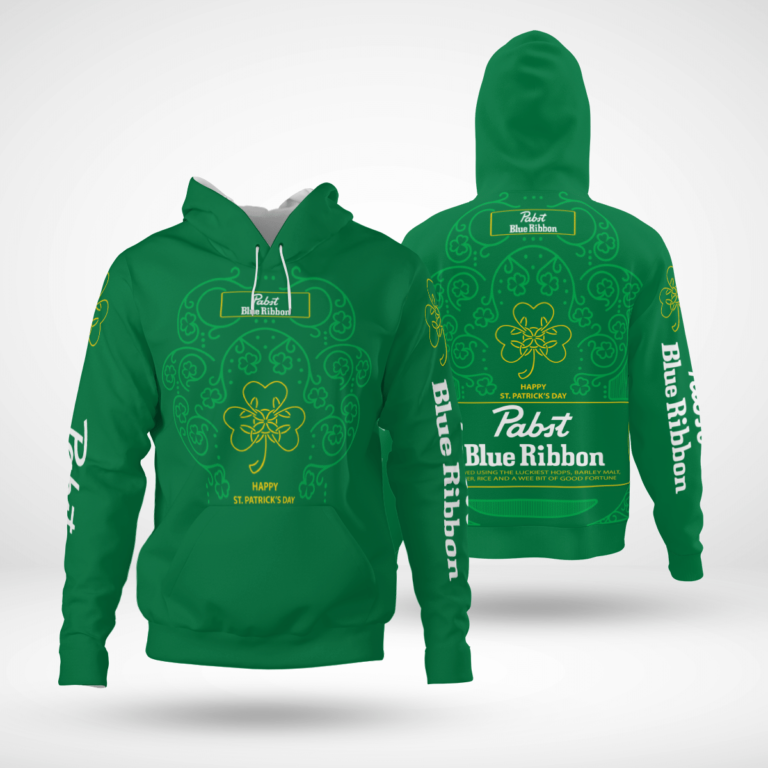 Happy St Patrick’s Day Pabst Blue Ribbon Beer Hoodie