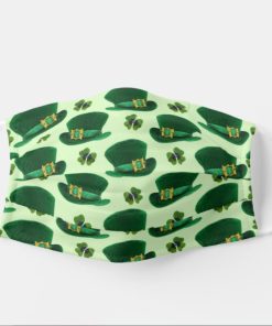 Irish Clovers Lucky St Patricks Day Ireland Hats Face Mask With Pm2.5 Filter