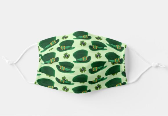 Irish Clovers Lucky St Patricks Day Ireland Hats Face Mask With Pm2.5 Filter