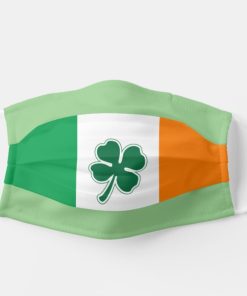 Irish Flag Face Mask With Four Leaf Clover Face Mask With Pm2.5 Filter