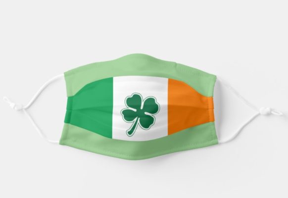 Irish Flag Face Mask With Four Leaf Clover Face Mask With Pm2.5 Filter