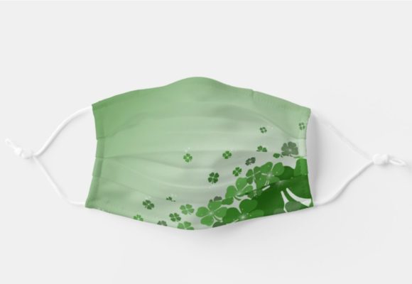 Irish Shamrocks On Green Face Mask With Pm2.5 Filter