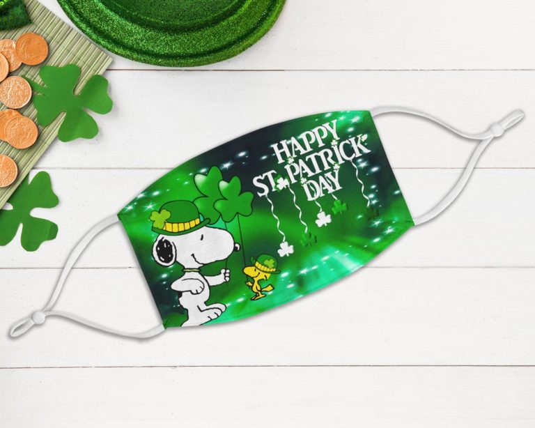 Leprechaun Snoopy Snoopy Woodstock Happy St Patrick’s Day Face Mask With Pm2.5 Filter