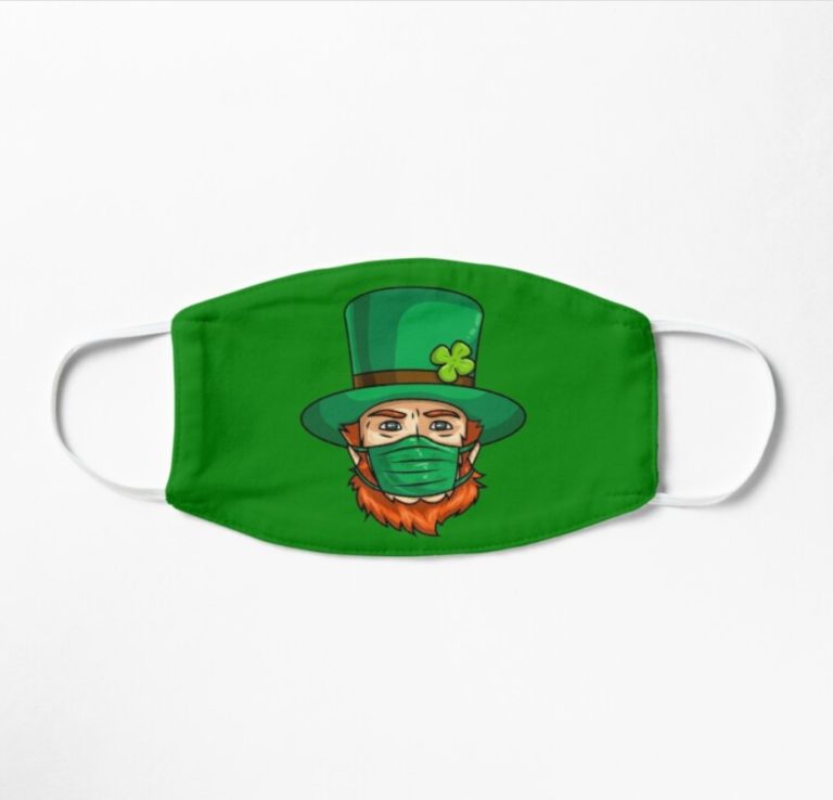 Leprechaun Wearing A Mask Funny St Patrick’s Day Face Mask With Pm2.5 Filter