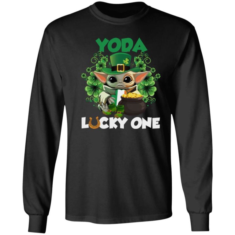 Leprechaun Yoda Lucky One Golden Horseshoe St Patrick’s Day Shirt ( T-shirt, Ls, Hoodie)