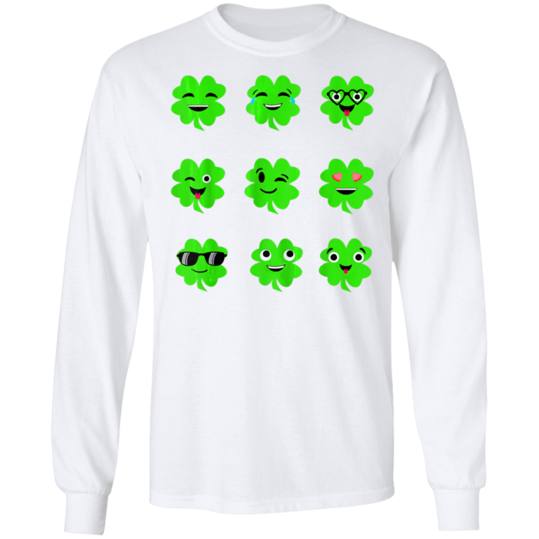 St Patricks Day Irish Emoji Shamrock Shirt ( T-shirt, Ls, Hoodie)
