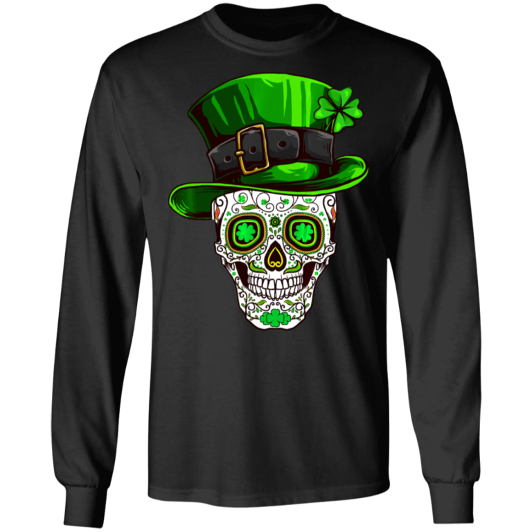 Irish Costume Sugar Skull St Patricks Day Shirt ( T-shirt, Ls, Hoodie)