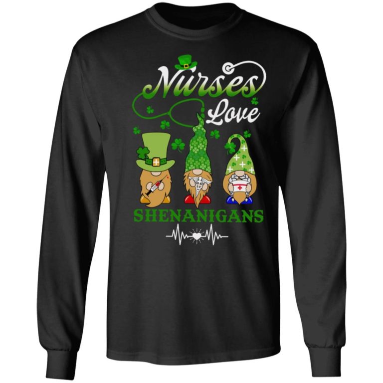 Nurse Gnome Crew Love Shenanigans St Patrick’s Day Shirt ( T-shirt, Ls, Hoodie)