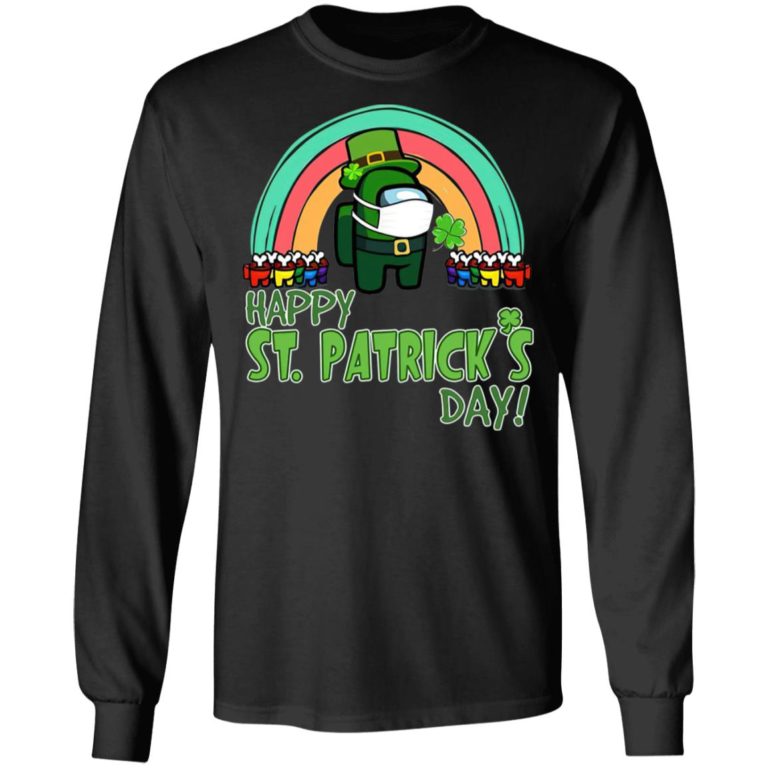 Among us rainbow Quarantine Happy St. Patrick’s day Shirt ( T-shirt, Ls, Hoodie)
