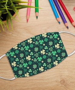 Lucky Clovers Irish Shamrock Pattern St Patrick’s Day Face Mask With Pm2.5 Filter