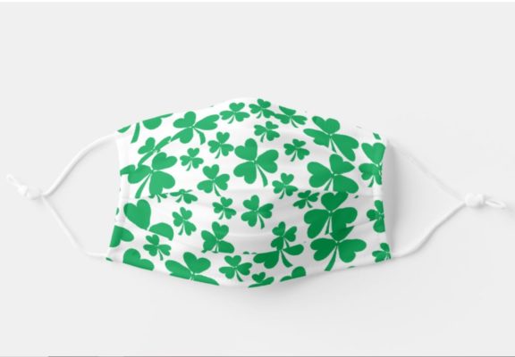 Lucky Shamrocks St Patrick’s Day Face Mask With Pm2.5 Filter