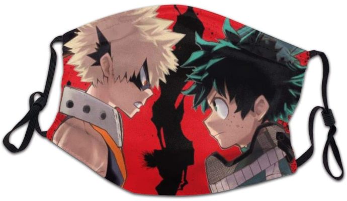 My Hero Academia Midoriya And Bakugo Face Mask With PM2.5 Filter Sheet