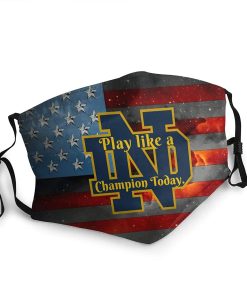 Notre Dame Fighting Irish American Flag Play Like A Champion Today Face Mask With PM2.5 Filter Sheet Notre Dame Fighting Irish American Flag Play Like A Champion Today Face Mask With PM2.5 Filter Sheet