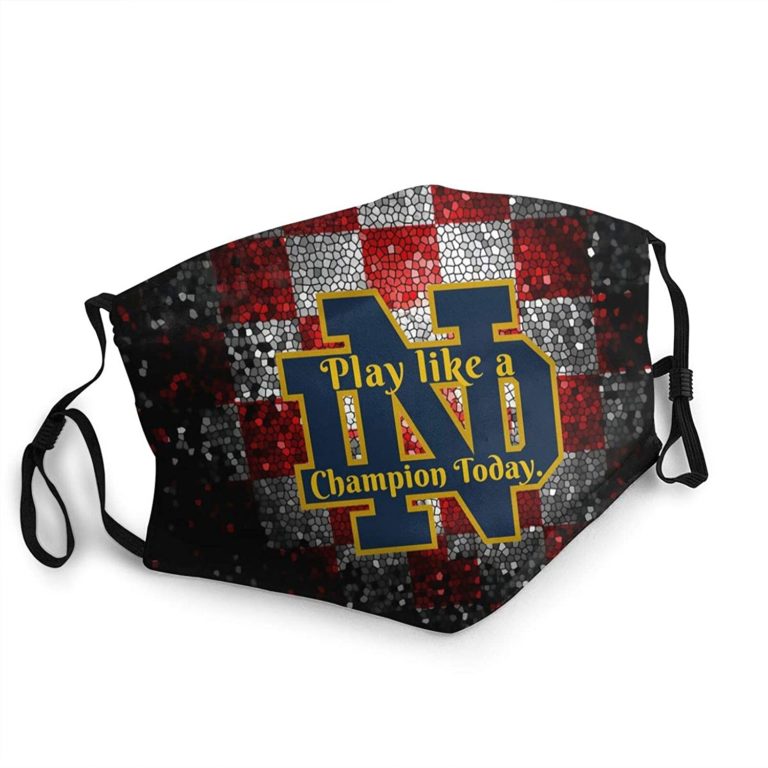 Notre Dame Fighting Play Like A Champion Today Face Mask With PM2.5 Filter Sheet