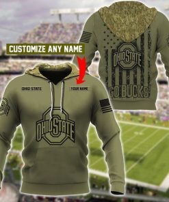 Personalized Ohio State Buckeyes Go Bucks Camouflage Pattern AOP Hoodie Personalized Ohio State Buckeyes Go Bucks Camouflage Pattern AOP Hoodie