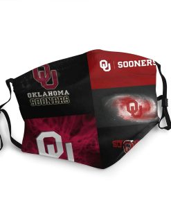 Oklahoma Sooners Football Face Mask With PM2.5 Filter Sheet Oklahoma Sooners Football Face Mask With PM2.5 Filter Sheet