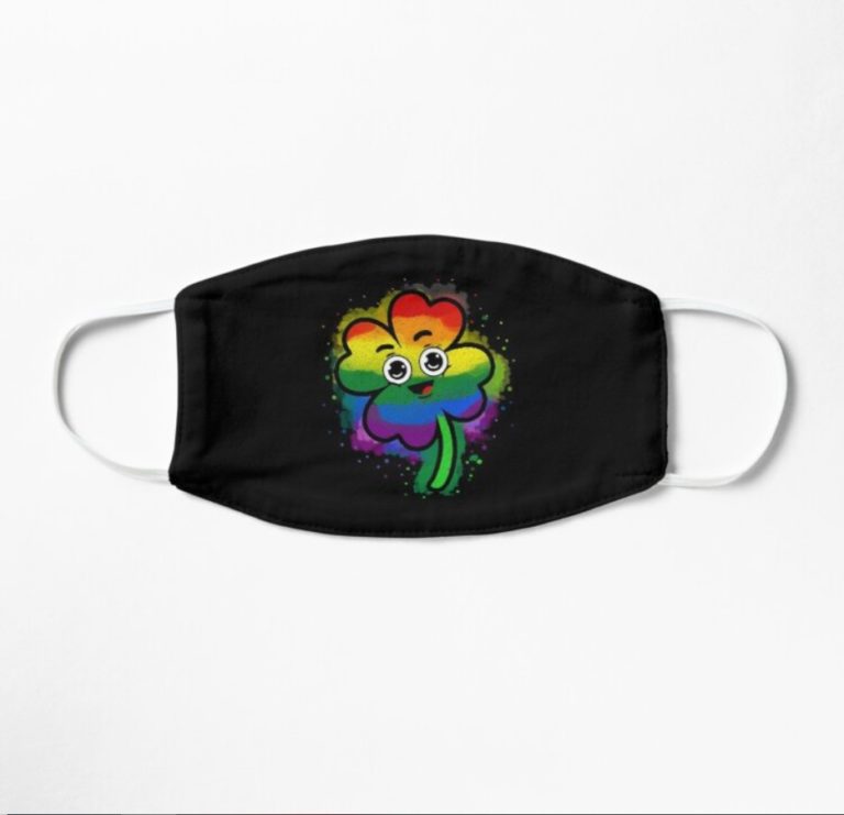 Rainbow Shamrock Gay St Patricks Day Face Mask With Pm2.5 Filter
