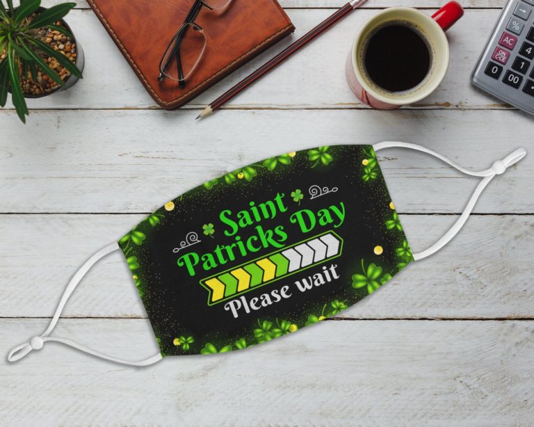 Saint Patricks Day Please Wait Face Mask With Pm2.5 Filter