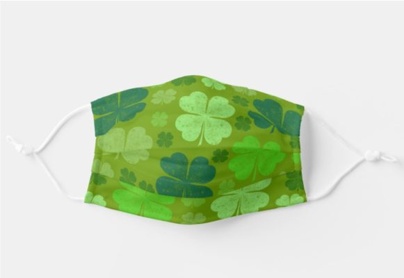 Saint Patrick’s Day, Four Leaf Clovers Face Mask With Pm2.5 Filter
