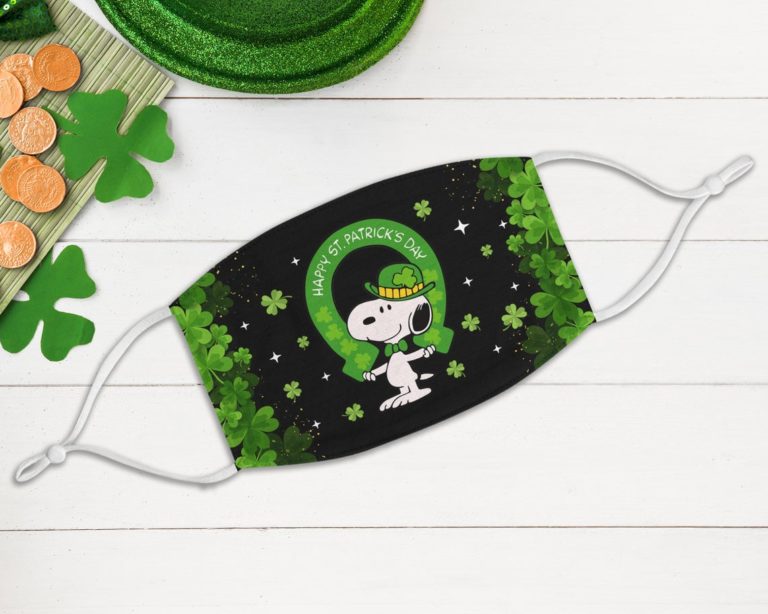 Snoopy Happy St Patrick’s Day Face Mask With Pm2.5 Filter