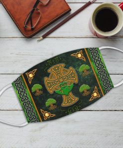 St Patrick’s Day Celtic Cross Face Mask With Pm2.5 Filter