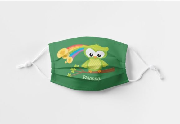 St Patricks Day Cute Green Owl Lucky Irish Face Mask With Pm2.5 Filter