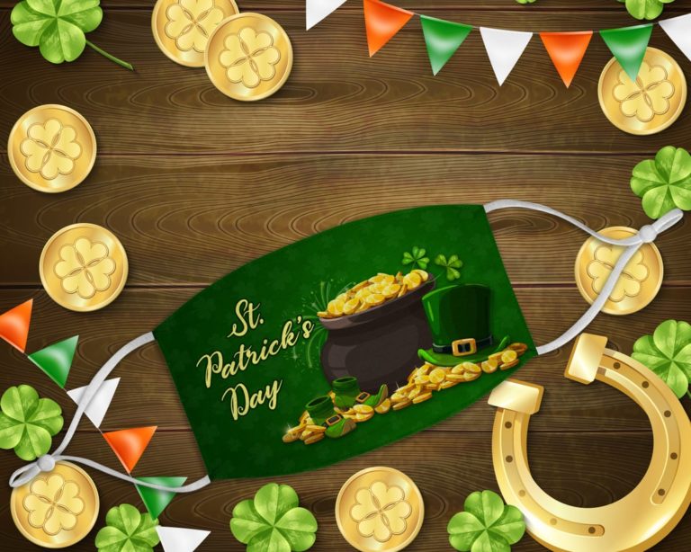St Patrick’s Day Leprechaun Hat Boots Face Mask With Pm2.5 Filter