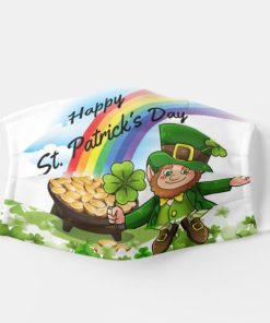 St Patrick’s Day Leprechaun Shamrocks Rainbow Face Mask With Pm2.5 Filter