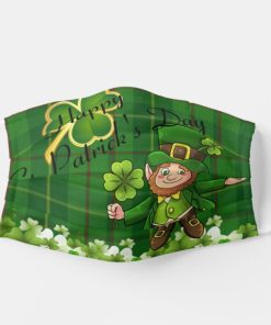 St Patrick’s Day Leprechaun Shamrocks Tartan Face Mask With Pm2.5 Filter