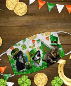 St Patrick’s Day Lucky Irish Cats Face Mask With Pm2.5 Filter