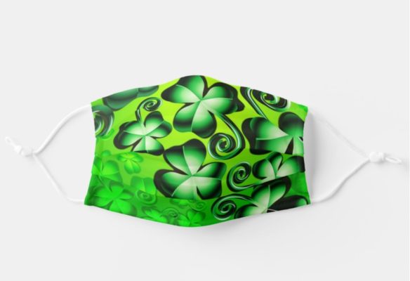 St Patrick’s Day Shamrock Green Clover Face Mask With Pm2.5 Filter