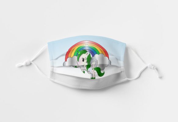 St Patrick’s Day Unicorn Pegasus Face Mask With Pm2.5 Filter