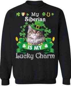 My Siberian Cat Is Lucky Charm Leprechaun St Patrick Day Shirt ( T-shirt, Ls, Hoodie)