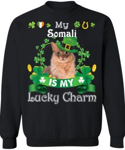 My Somali Cat Is Lucky Charm Leprechaun St Patrick Day Shirt ( T-shirt, Ls, Hoodie)