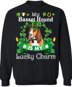 My Basset Hound Dog Is Lucky Charm Leprechaun St Patrick Day Shirt ( T-shirt, Ls, Hoodie)