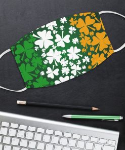 Three Leaf Shamrock Pattern Happy St Patrick’s Day Face Mask With Pm2.5 Filter