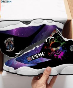 Us Marine Corps Veteran Skull Air Jordan 13  Sneakers – JD13 Shoes Us Marine Corps Veteran Skull Air Jordan 13  Sneakers – JD13 Shoes