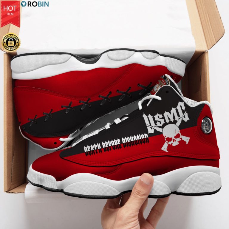 Usmc Veteran Death Before Dishonor Air Jordan 13  Sneakers – JD13 Shoes
