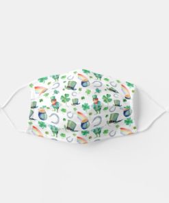 Watercolor St Patrick’s Day Pattern Face Mask With Pm2.5 Filter
